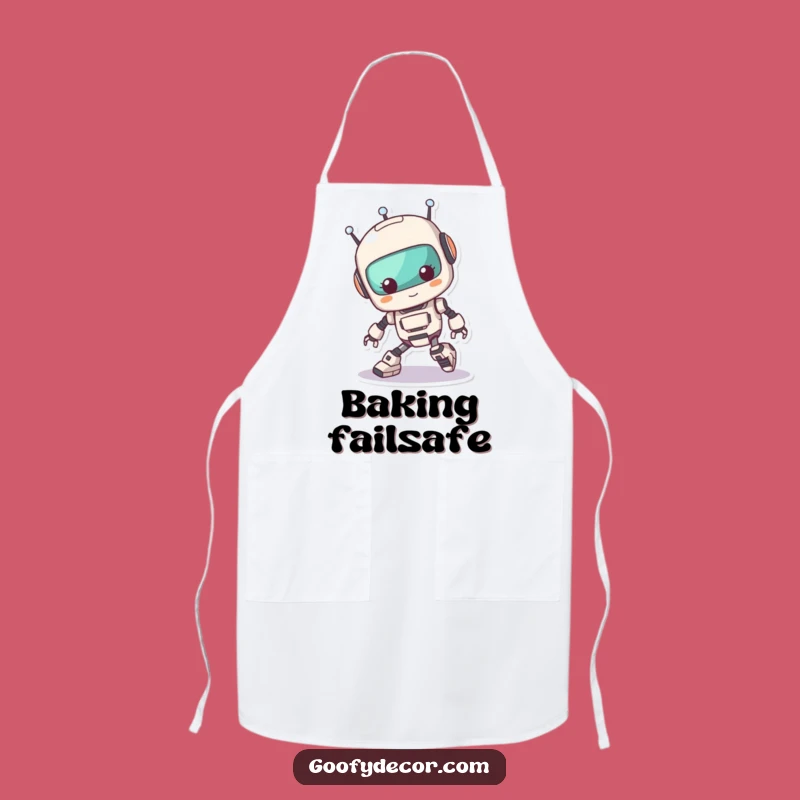 Funny Kawaii Robot Tripping Apron: Cook with Mechanical Comedy