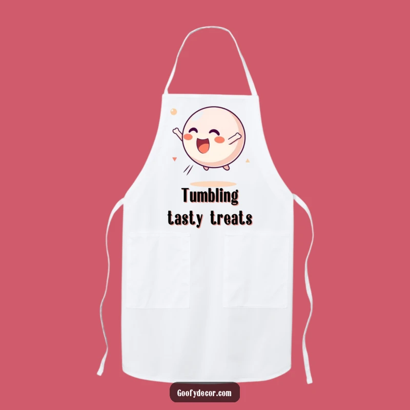 Funny Kawaii Bouncing Ball Apron: Tumbling Character Kitchen Fun
