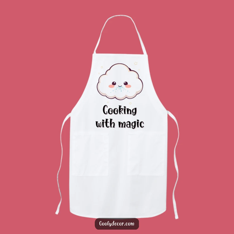 Funny Kawaii Cloud Apron: Glitter Sneeze Chef's Whimsical Helper