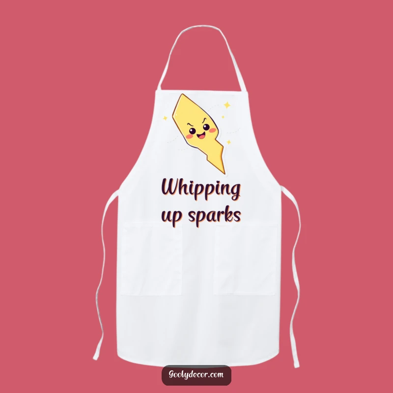 Funny Lightning Bolt Apron: Playful Chef Character for Kitchen Mischief