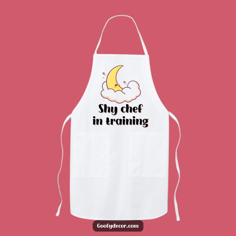 Funny Shy Moon Apron - Gentle Charm for Your Kitchen Adventures!