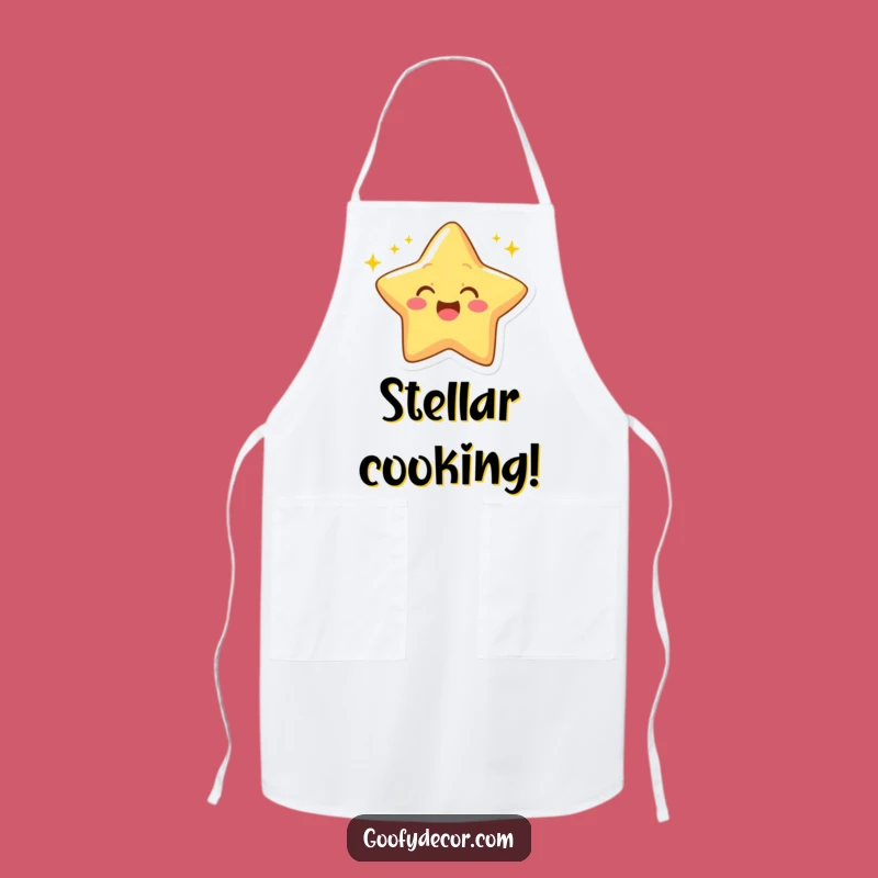 Funny Star Apron: Celestial Kitchen Fun with a Winking Character