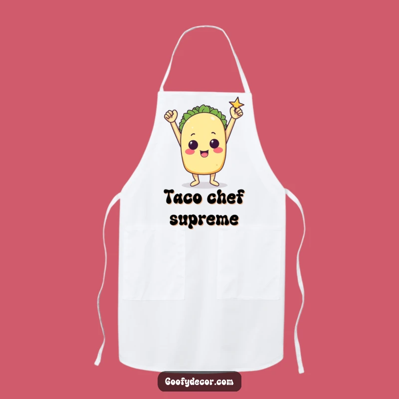 Funny Triumphant Taco Apron: Kitchen Victory Pose Wear, Ideal Funny Gift