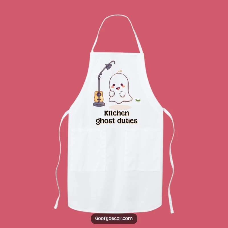 Funny Ghost Kitchen Apron: Playful Spooky Character Design, Hilarious Funny Gift for Chefs