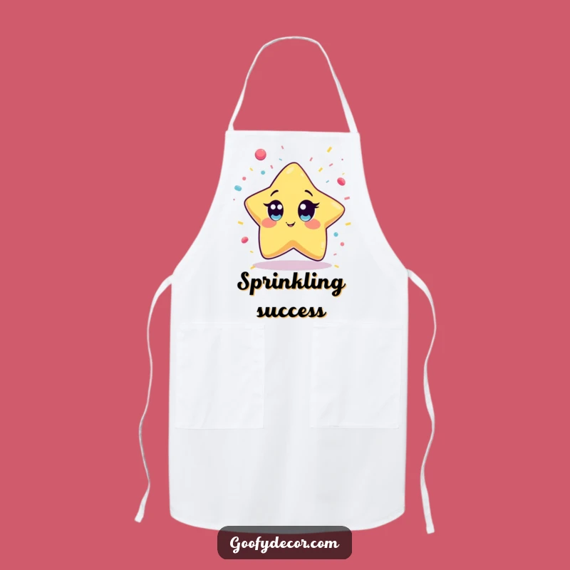 Funny Kawaii Star Confetti Apron: Playful Star Kitchen Fun for Parties