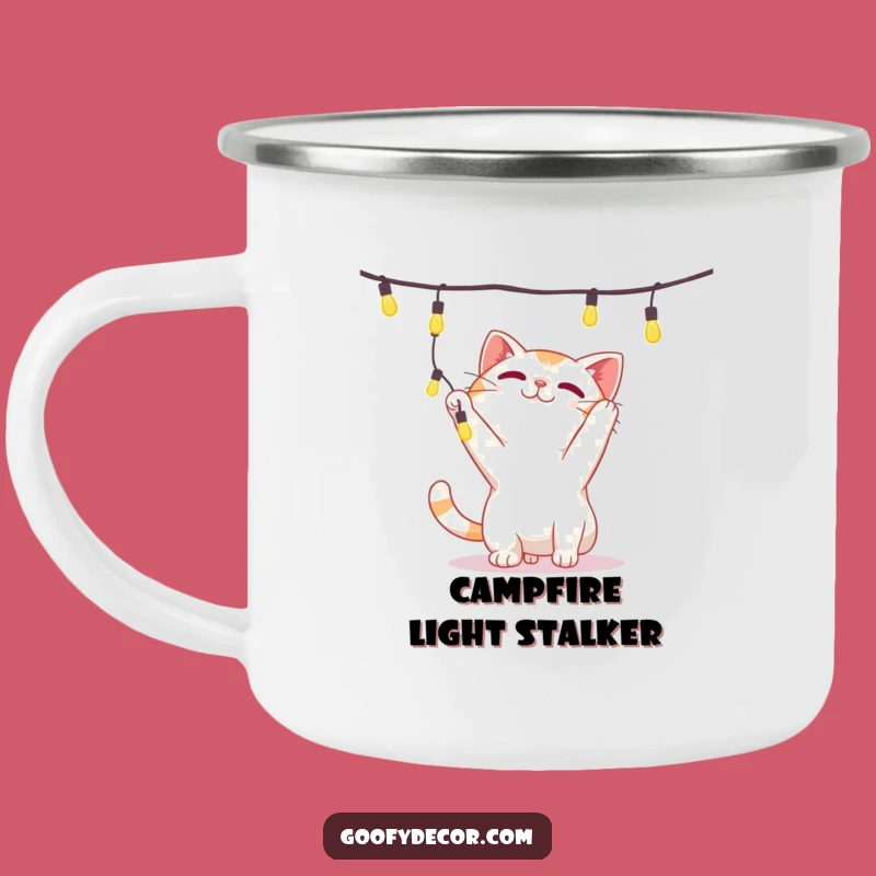Funny Cat Camping Mug: Lights Adventure, Your Essential Funny Gift!