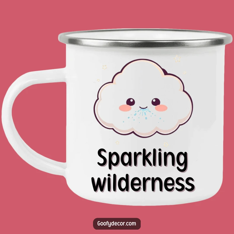 Funny Kawaii Cloud Camping Mug: Glitter Sneeze Outdoor Magic