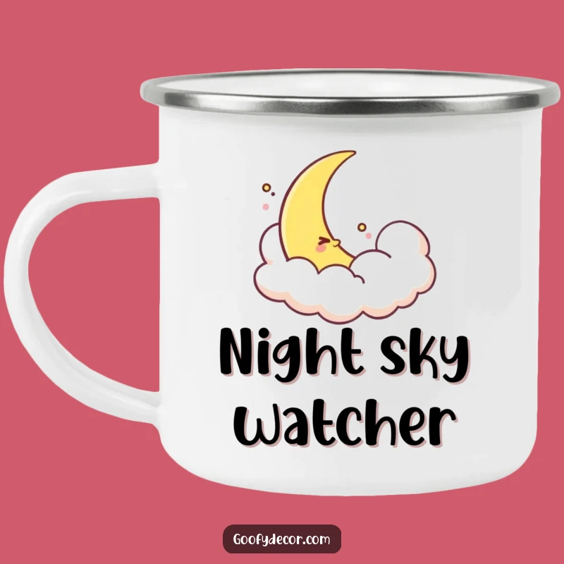 Funny Shy Moon Camping Mug - Gentle Companion for Nighttime Adventures!