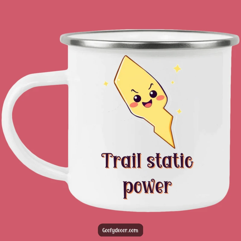 Funny Lightning Bolt Camping Mug: Mischievous Character for Outdoor Adventures