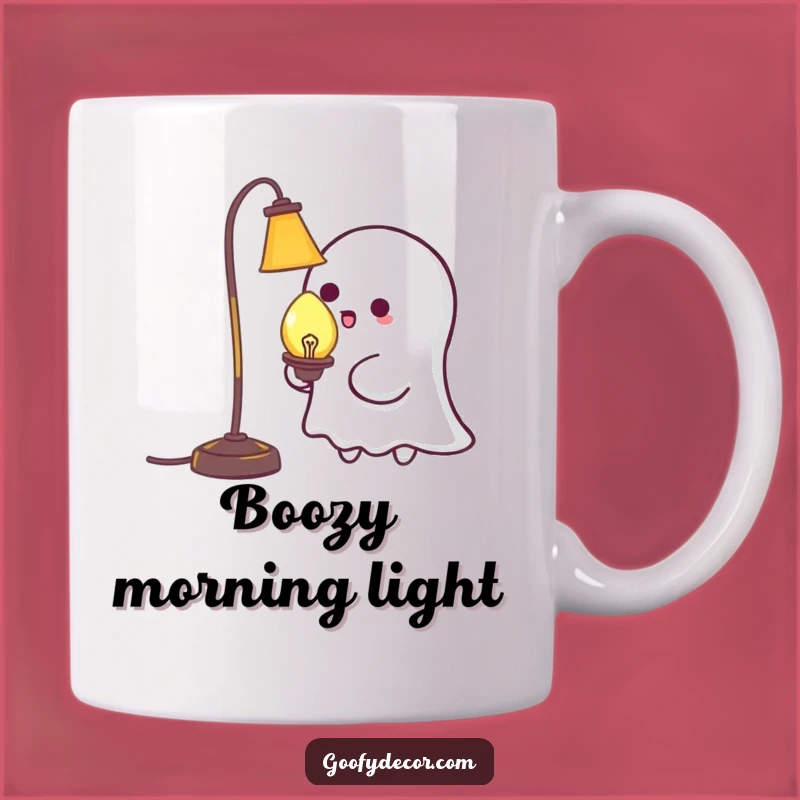 Funny Kawaii Ghost Tickling Lamp Mug: Spooky Humor for Your Morning Brew