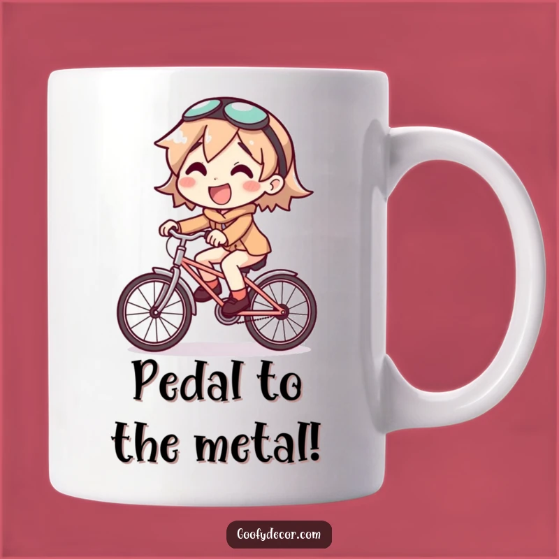 Funny Small Bike Mug - Joyful Character's Hilarious Ride Gift