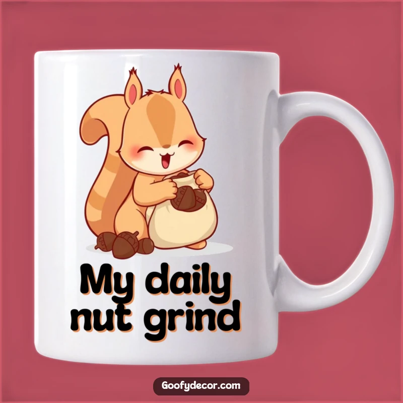 Funny Squirrel Acorn Bag Mug - Excited Hoarding Rodent Gift