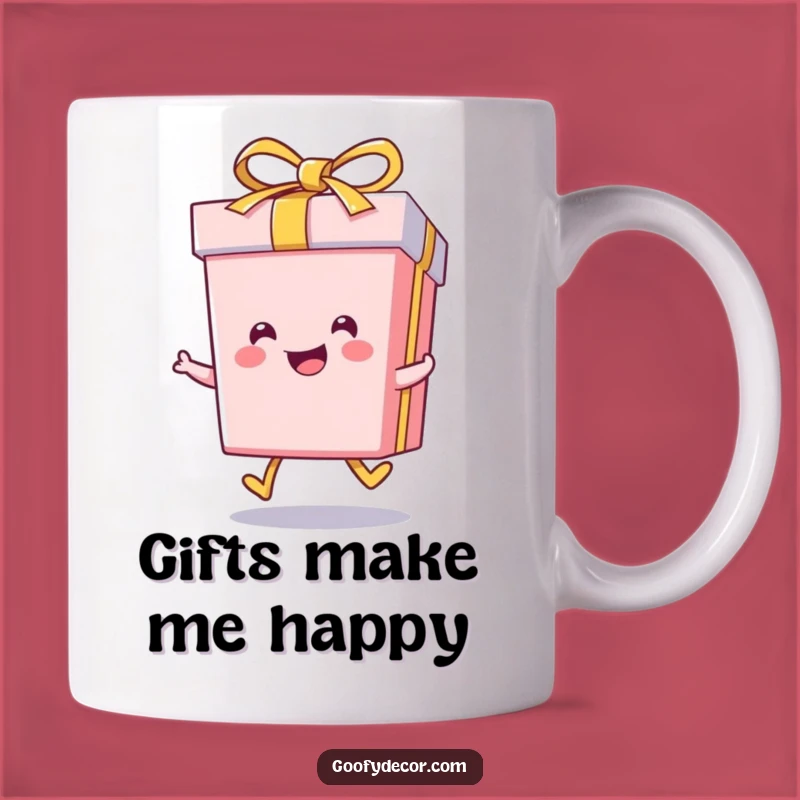 Funny Kawaii Gift Box Skip Mug: Celebrate Joyfully - Perfect Funny Gift!