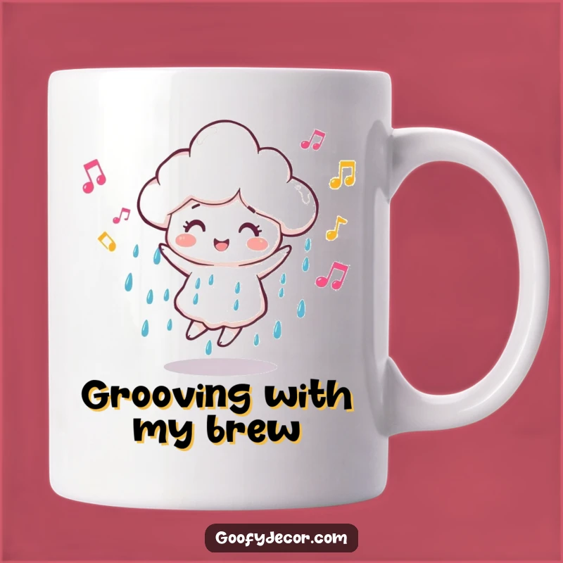 Funny Dancing Rain Cloud Mug - Musical Vibes for Rainy Days Gift!