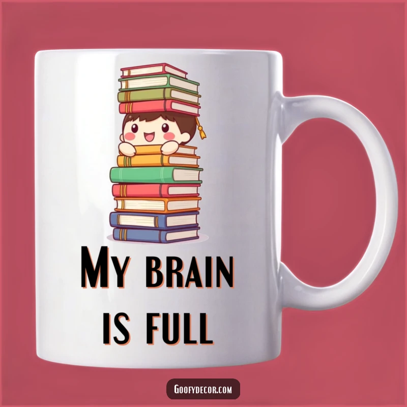 Funny Happy Character Book Tower Mug - Perfect Gift for Book Lovers