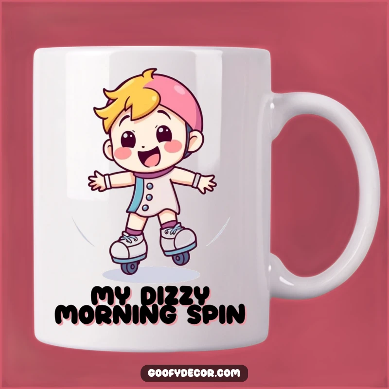 Funny Roller Skate Mug: Spin into Fun with Joyful Motion Gift