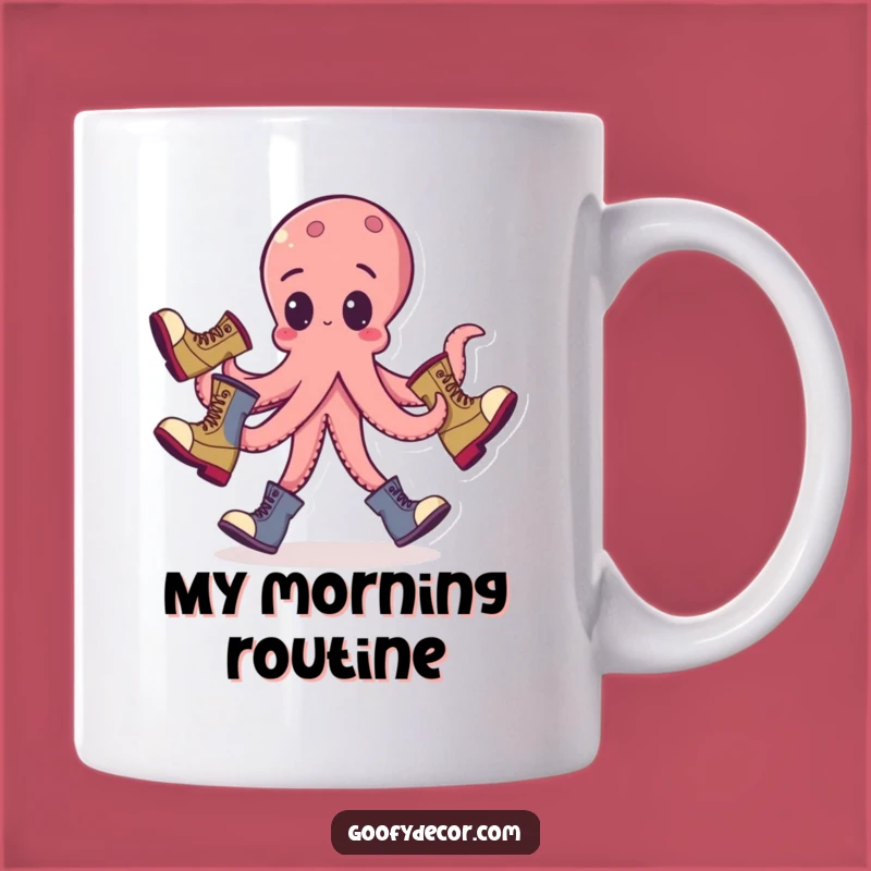 Funny Octopus Boot Juggling Mug: Goofy Gift for a Unique Personality