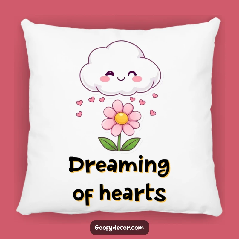 Funny Cloud Pillow: Cozy Up with Love Raining on a Happy Flower