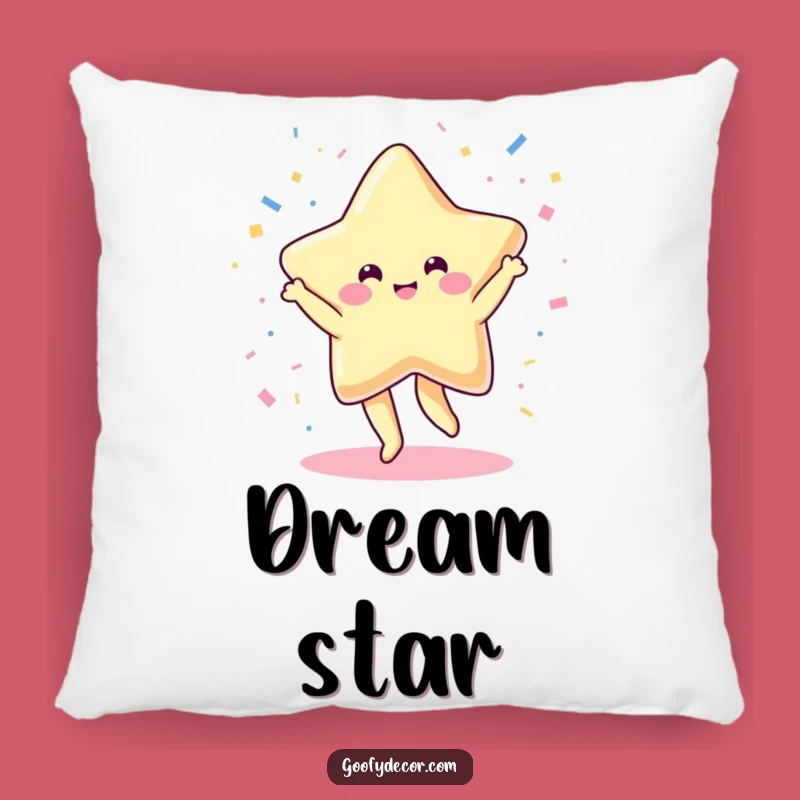 Funny Kawaii Star Pillow: Soft Dancing Confetti Comfort