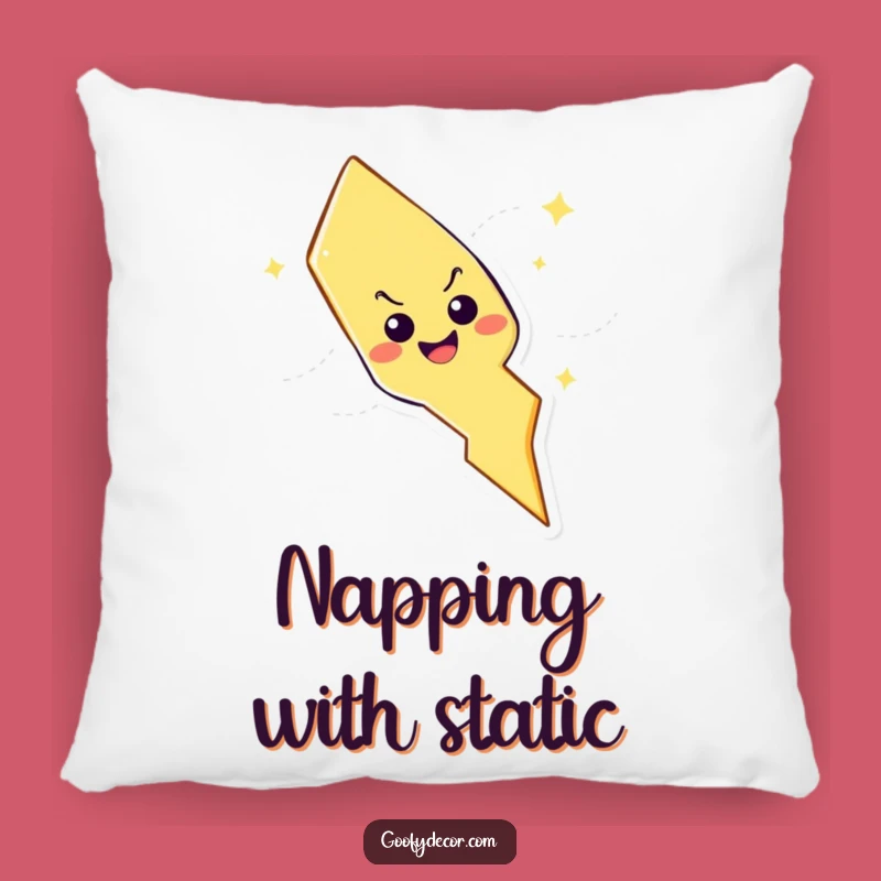 Funny Lightning Bolt Pillow: Mischievous Character for Comfy, Playful Decor