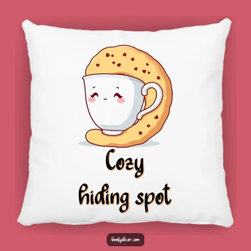 Funny Shy Teacup Pillow: Cozy Hiding Character Cushion, Wonderful Funny Gift