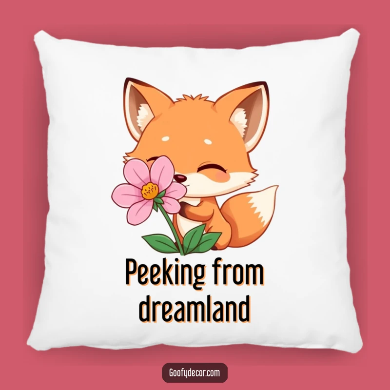 Funny Winking Fox Pillow: Cozy Playful Peek for a Hilarious Gift