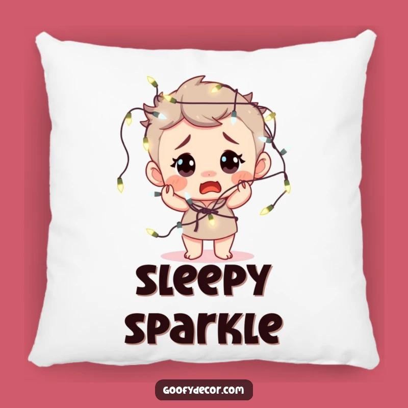 Funny Fairy Lights Pillow - Cozy Comfort & Hilarious Holiday Gift