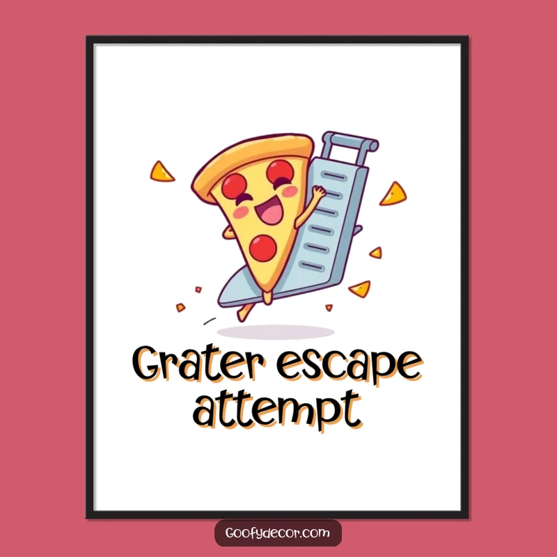 Funny Pizza Grater Digital Art Print: Instant Giggling Slice Decor, Amazing Funny Gift