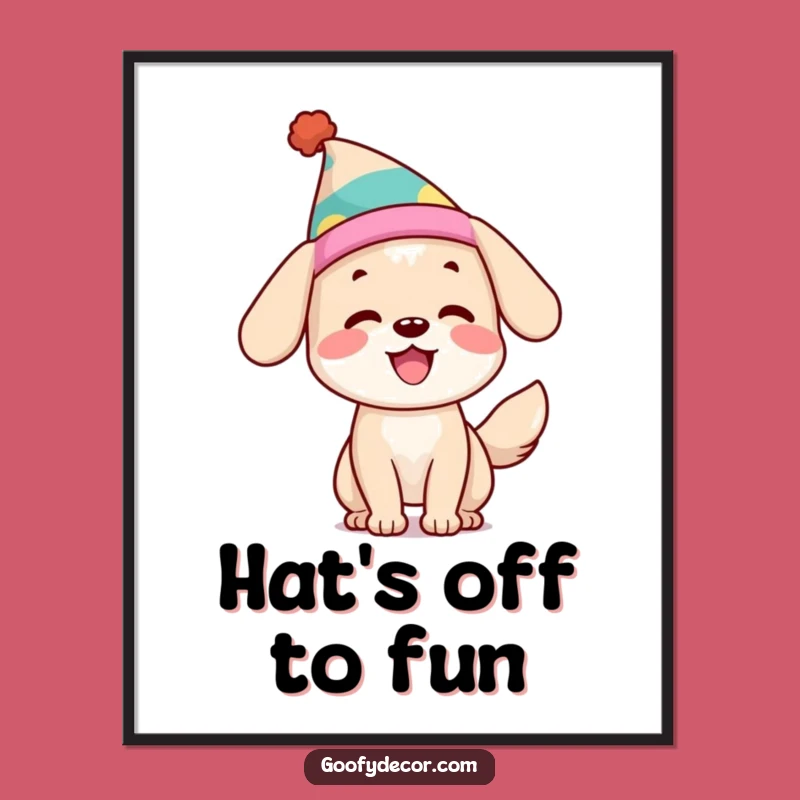 Funny Dog Digital Art: Happy Pup Printable, Perfect Funny Gift!