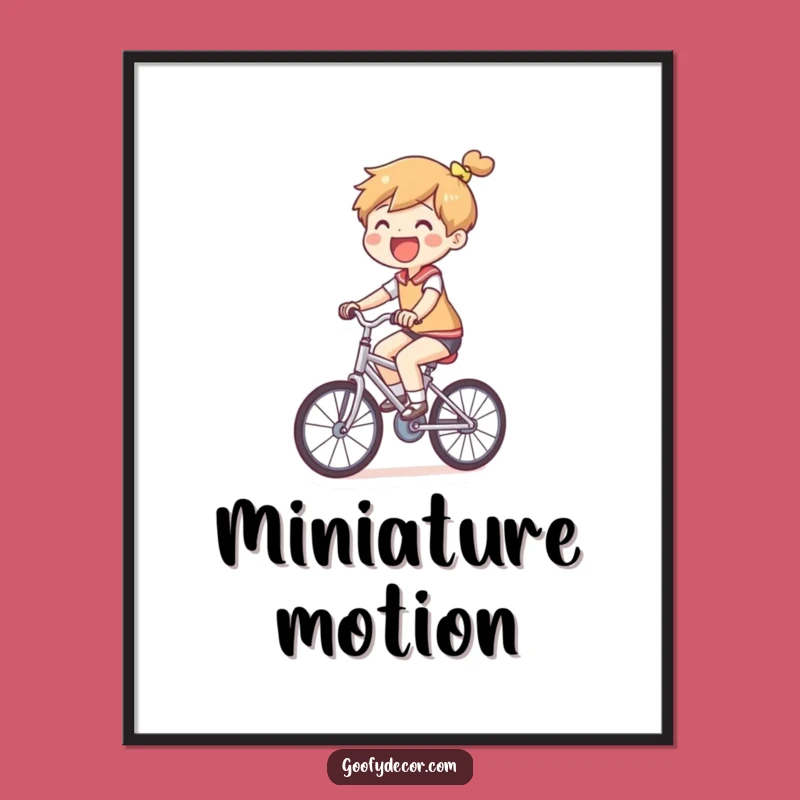 Funny Small Bicycle Digital Print: Hilarious Art for Joyful Decor