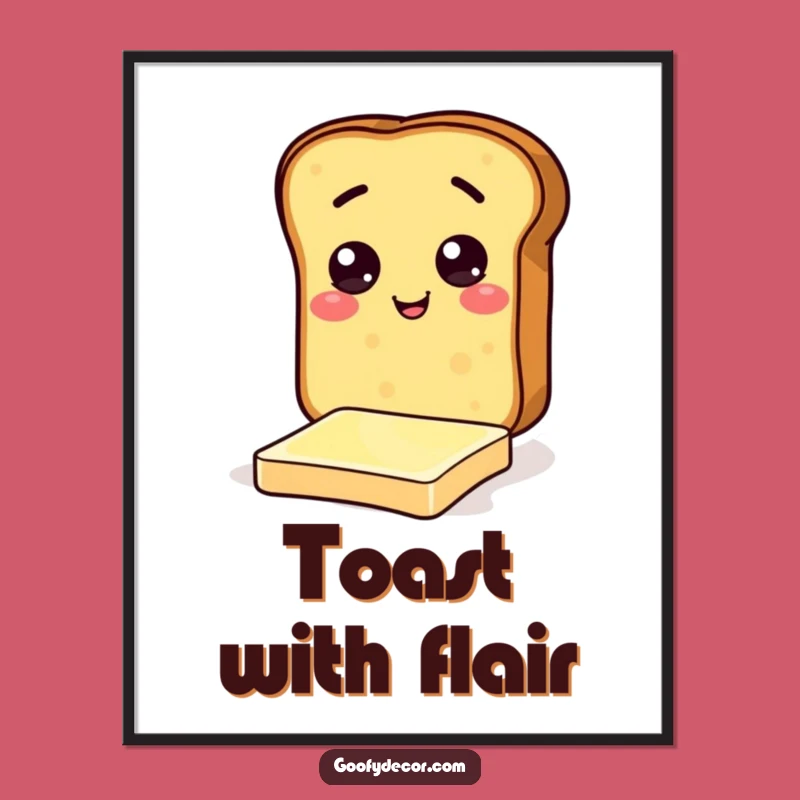 Funny Toast Butter Slide Digital Print: Instant Laughs, Comical Art Funny Gift