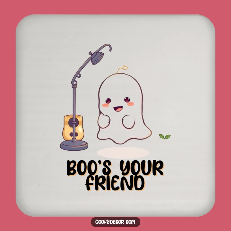 Funny Ghost Table Coaster: Playful Character Hiding Art, Perfect Funny Gift for Homes