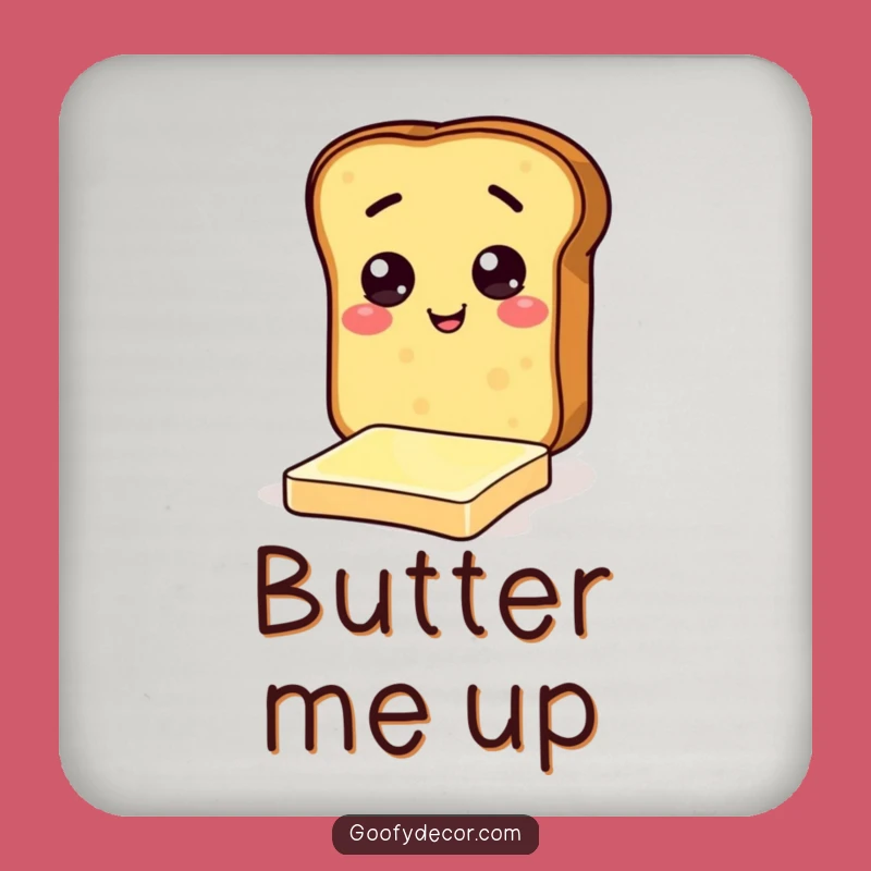 Funny Toast Butter Slide Coaster: Protect Surfaces, Breakfast Style Funny Gift