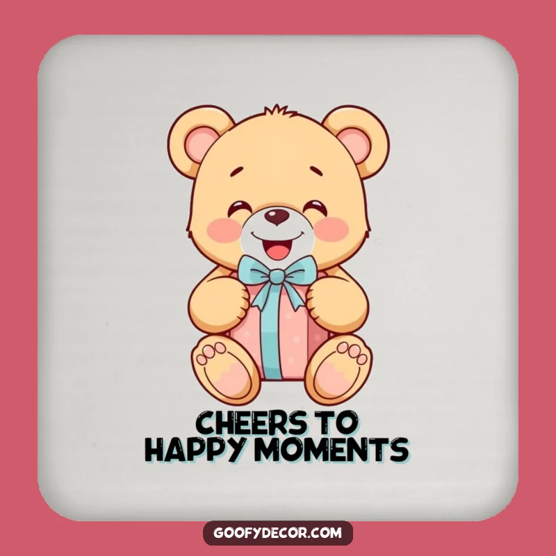 Funny Teddy Bear Drink Coaster: Protect Surfaces with Joy!