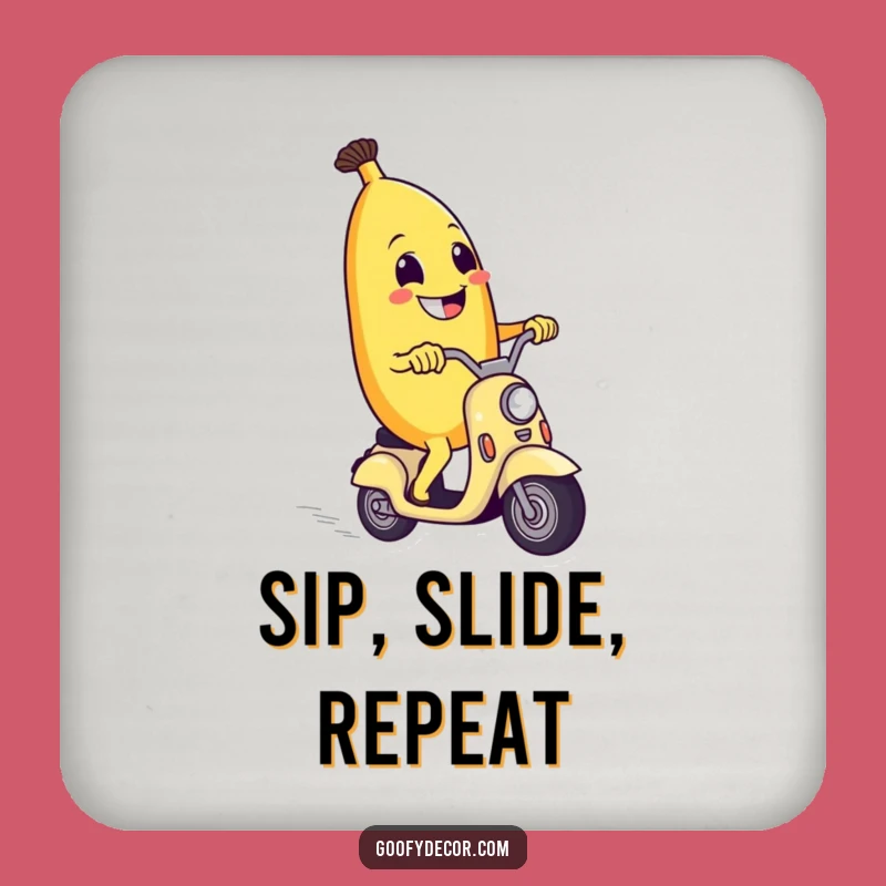 Funny Banana Scooter Coaster: Protect Surfaces, Fun & Fruity Funny Gift