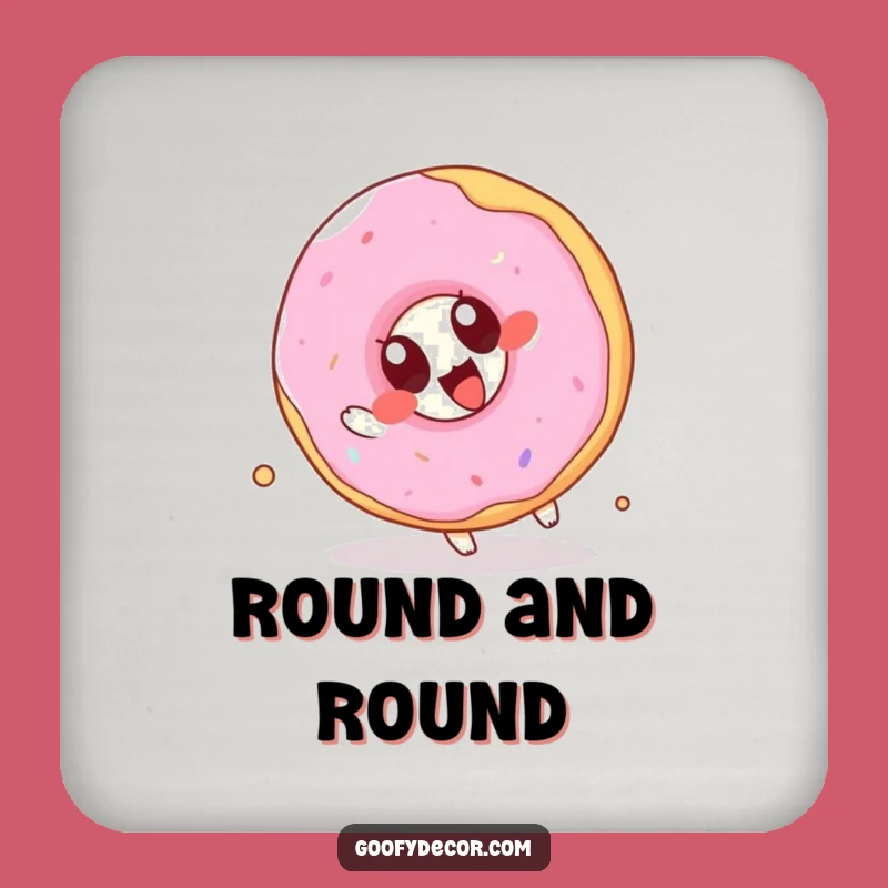 Funny Kawaii Donut Drink Coaster: Joyful Somersaulting Protector, Perfect Funny Gift