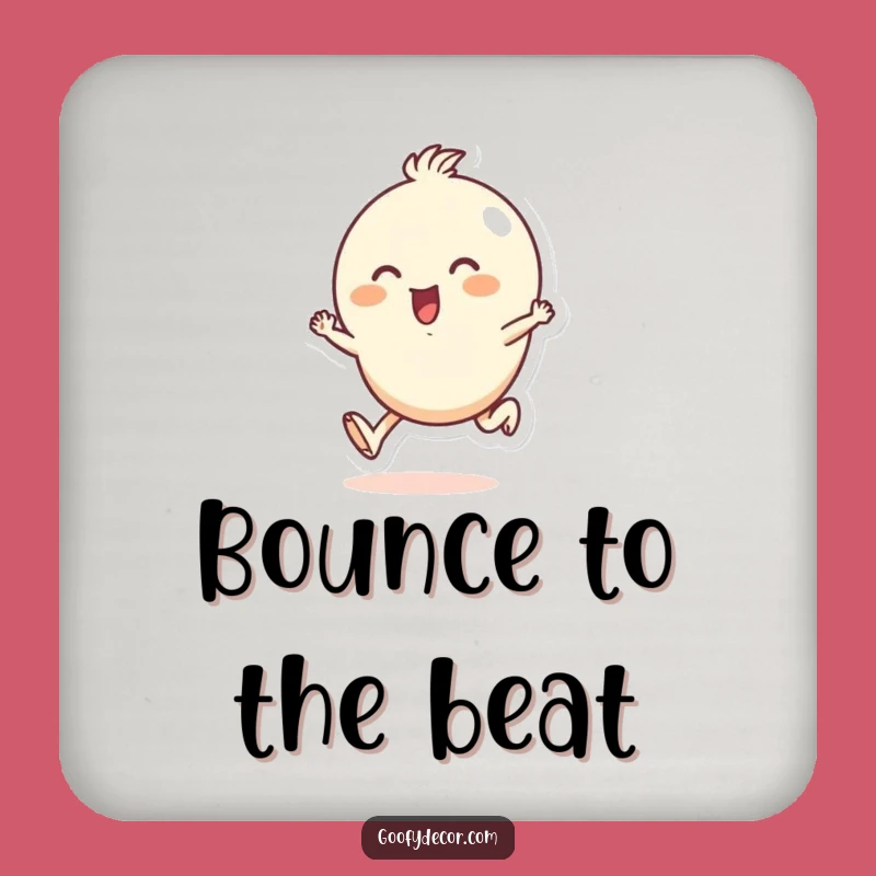 Funny Skipping Character Coaster: Protect Tables with Cheerful Humor