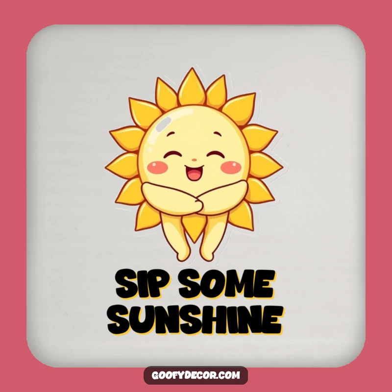 Funny Sun Hug Coaster - Protect Surfaces with Warmth, Chic Gift
