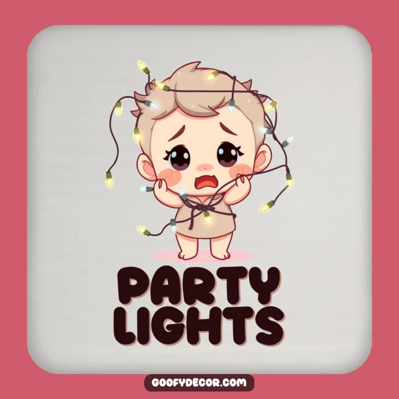 Funny Fairy Lights Coaster - Hilarious Holiday Protection Gift