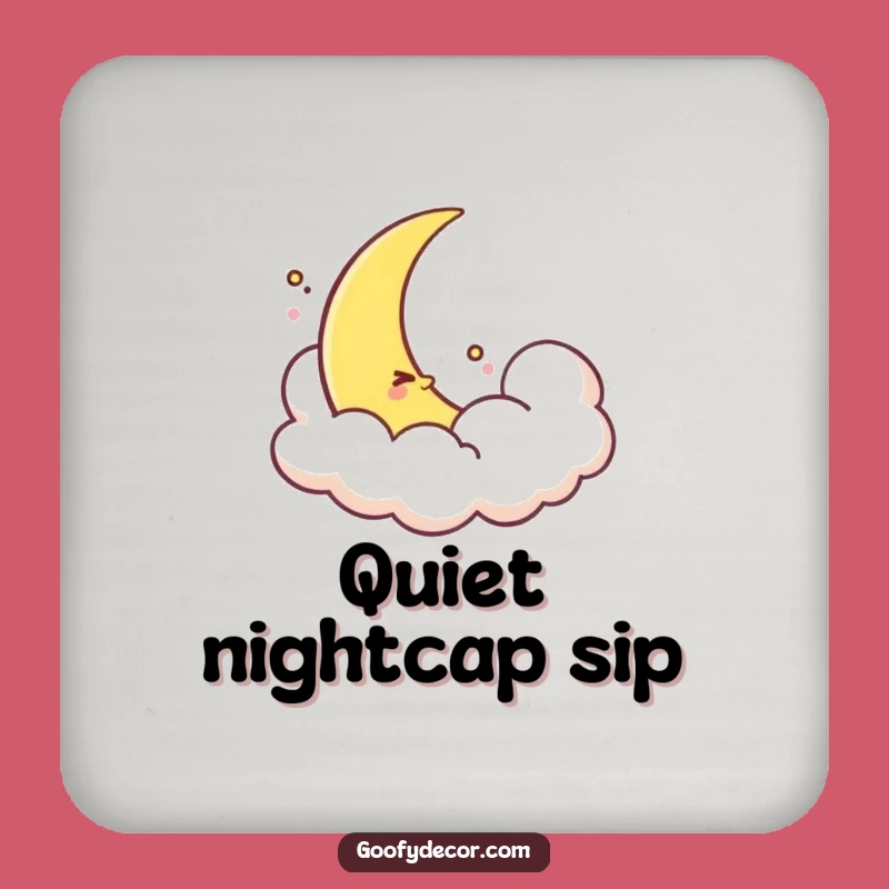 Funny Shy Moon Coaster - Protect Surfaces with Celestial Serenity!