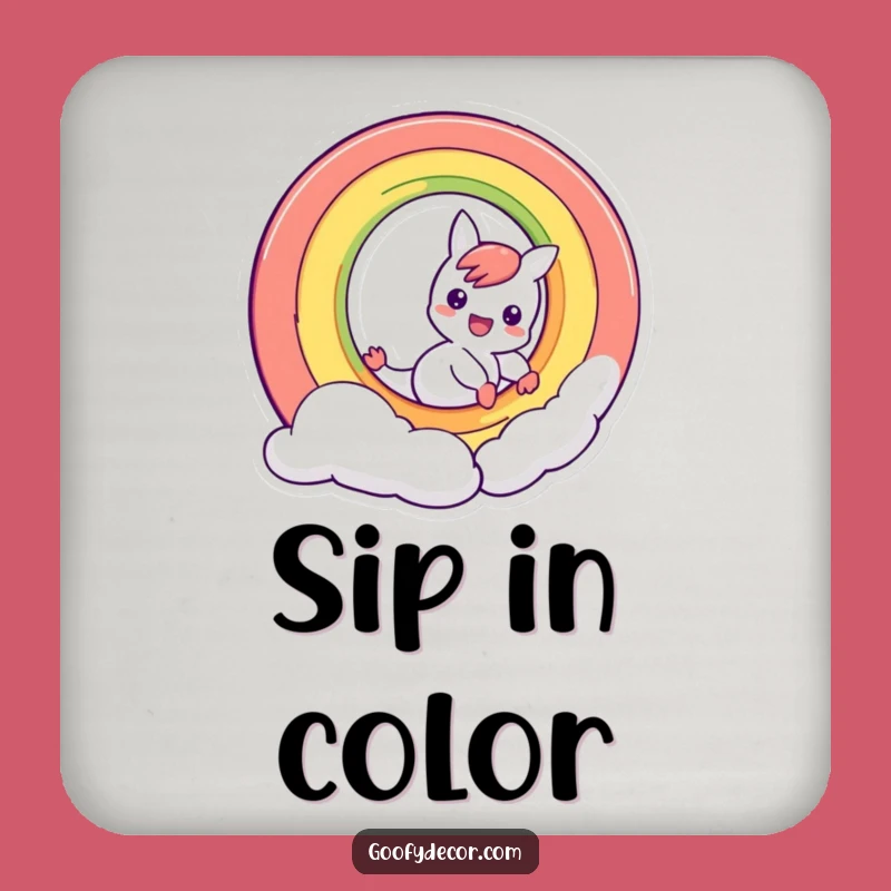 Funny Rainbow Character Sliding Coaster: Protect Surfaces with Color