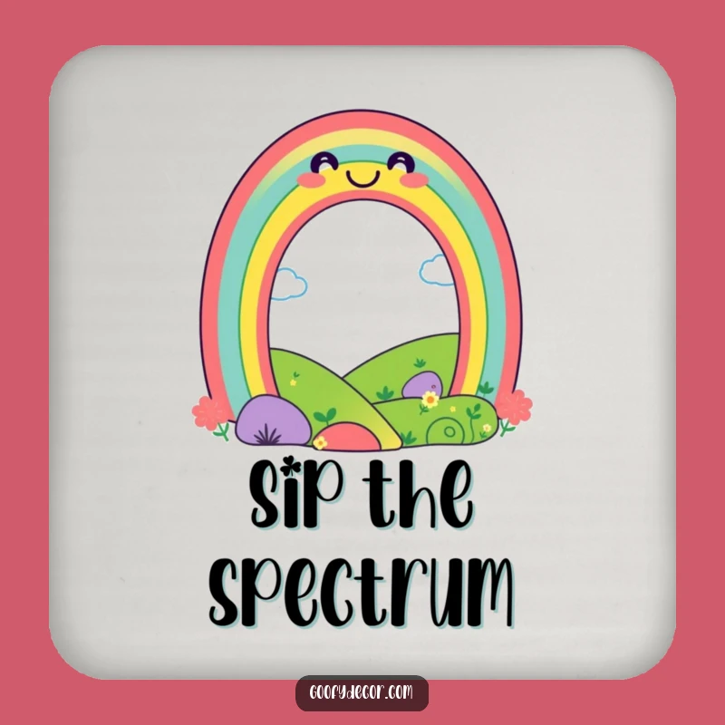 Funny Rainbow Coaster - Protect Surfaces with Vibrant Charm!