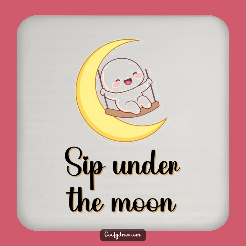 Funny Laughing Moon Coaster - Celestial Protection, Chic Gift