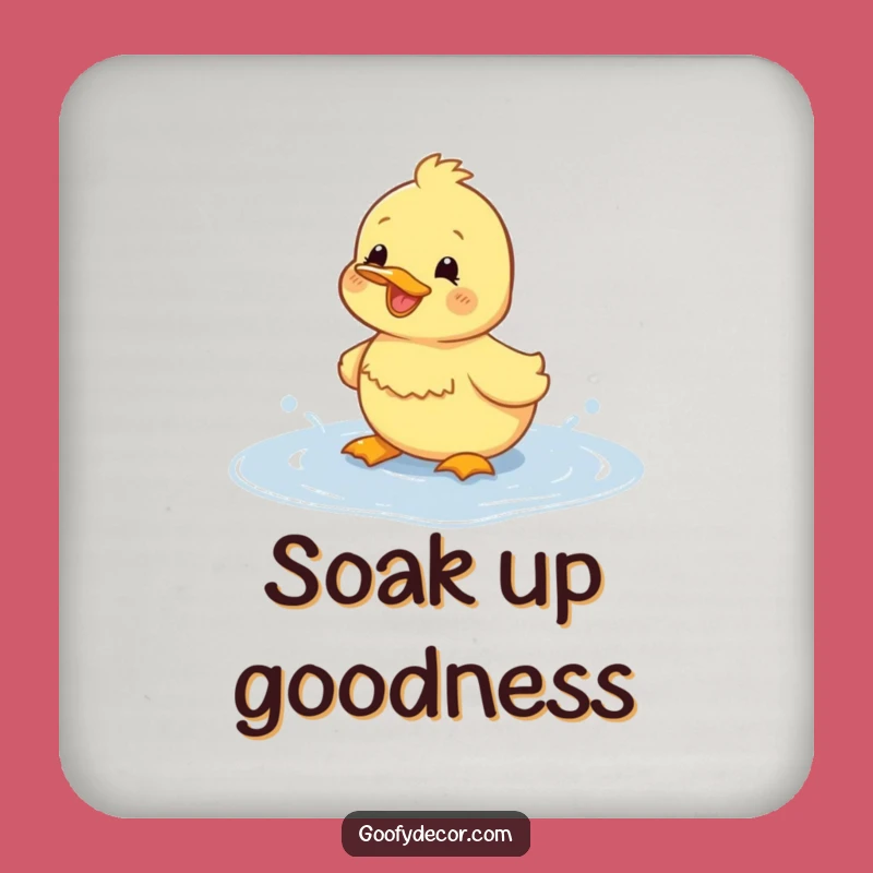 Funny Duckling Splashing Coaster: Protect Surfaces with Cheer - Gift Set