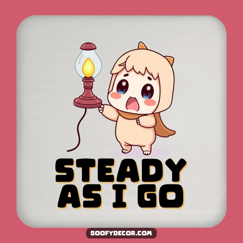 Funny Surprised Character Lamp Wobble Coaster - Protect Furniture with Humor