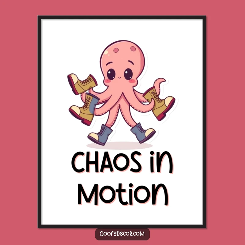Funny Octopus Juggling Poster: Whimsical Art for a Laugh - Gift Idea