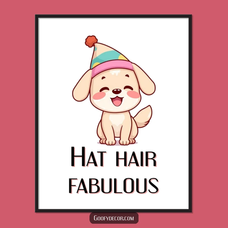 Funny Dog Poster: Happy Tail-Wagger Art, Perfect Decor for a Funny Gift!