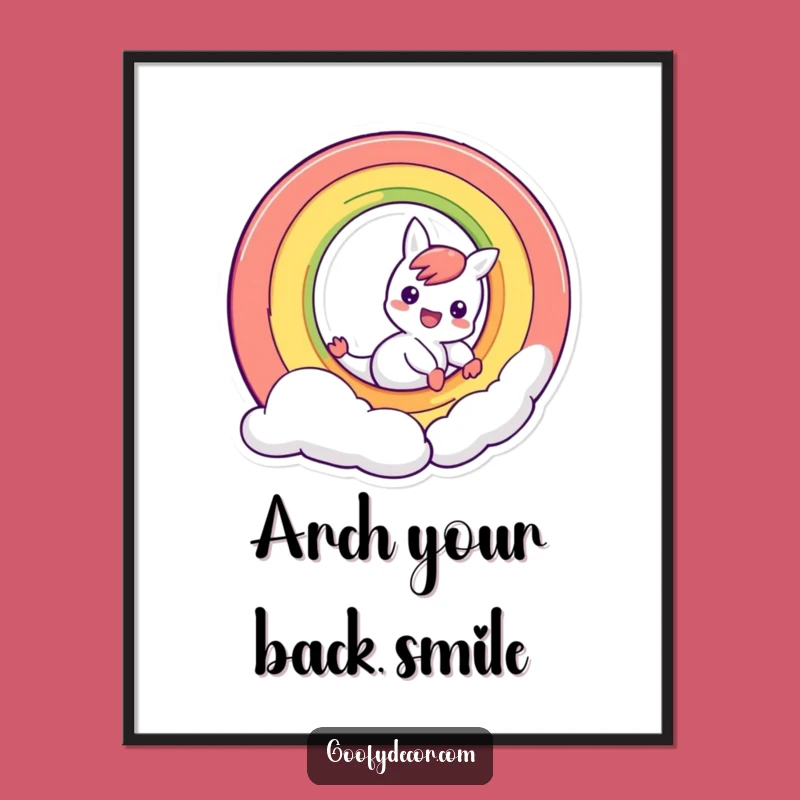 Funny Rainbow Character Sliding Poster: Add Color and Joy to Your Walls