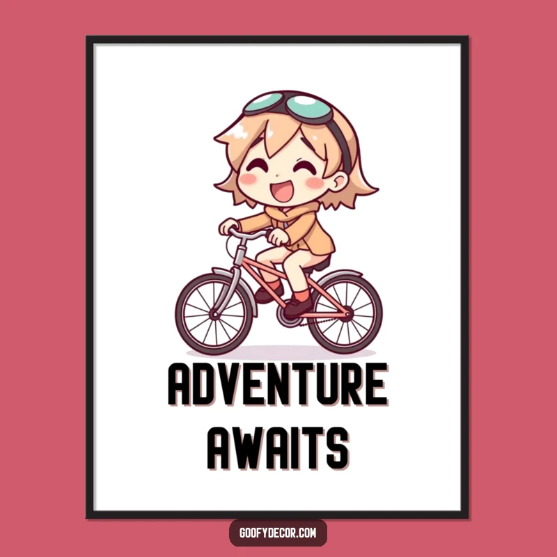 Funny Small Bike Poster - Joyful Character's Hilarious Ride Art