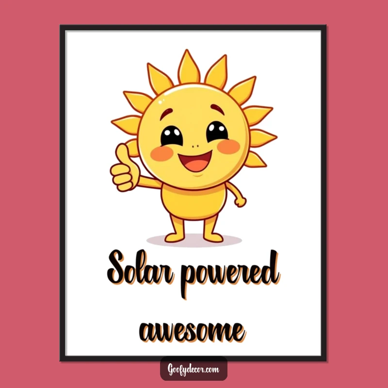 Funny Sun Poster: Joyful Character Bringing Sunshine and Smiles to Walls